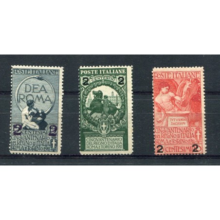 1913 Italia Unità d'Italia soprastampati n. 99/101 MNH