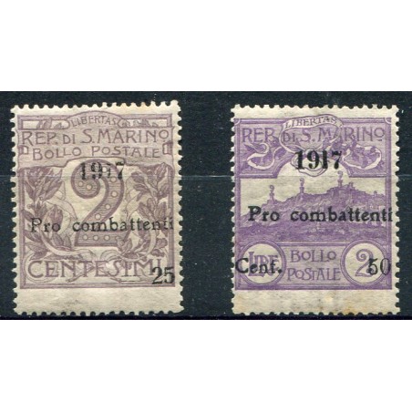 1917 San Marino Pro Combattenti n.51/52 MNH Cat. 250