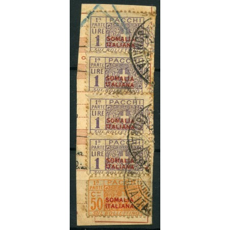 1926 Somalia ricevuta di pacco postale con c.50 e £. 1x4