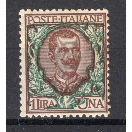 1901 Italia Vitt. Emanuele 3° floreale £.1 n.77 MNH Cat. 37