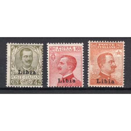 1917/18 Libia vitt. Emanuele 3° soprstampati n.18/20 MNH Cat. 305