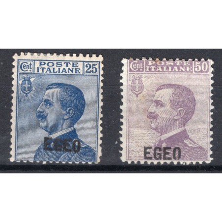 1912 Egeo Vitt. Emanuele 3° soprastampati n.1/2 Mh Cat. 280