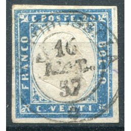 1857 Sardegna c. 20 azzurro...