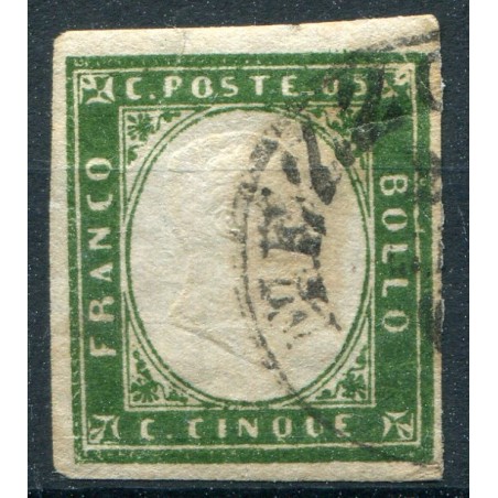 1862 Sicilia Mezzojuso annullo Sardo Italiano (R1) su c. 5 difettoso