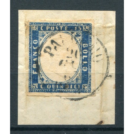 1863 Vittorio Emanuele 2°, c.15 azzurro chiaro Matraire, n. 11a