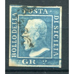 1859 Sicilia 2 gr azzurro...