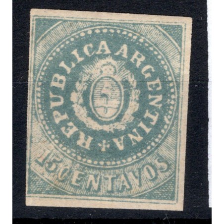 1862/64 Argentina Stemma, c.15 con accento sulla U Yvert 7 MNH Cat. 400