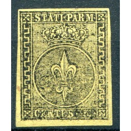 1852 Parma, cent. 5 giallo,...