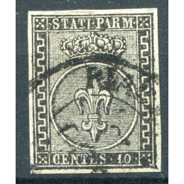 1852 Parma, cent 10 bianco,...