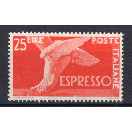 copy of 1945/52 Italia Repubblica Espresso Lire 25 arancio MNH