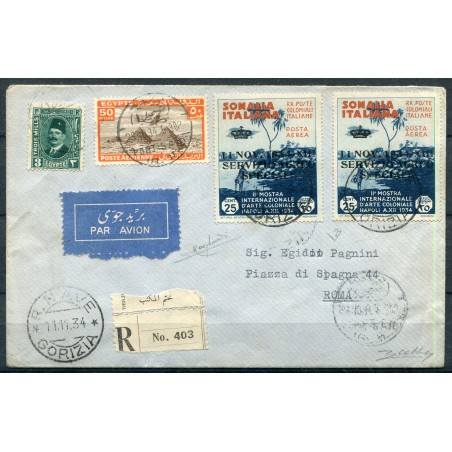 Somalia - 1934 - Mogadiscio- Alessandria d’Egitto - Roma - “Servizio Aereo Speciale”