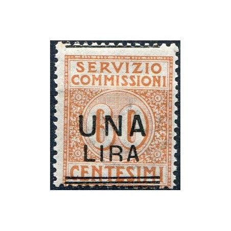 1925 Italia Servizio Commissioni, lire 1 su c.90 arancio, MH. Cat. 450.