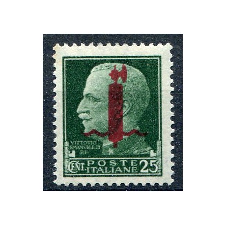 1944 Italia Vitt. Emanuele 3°, c.25 fascetto sovrastampato n. 490 MH.