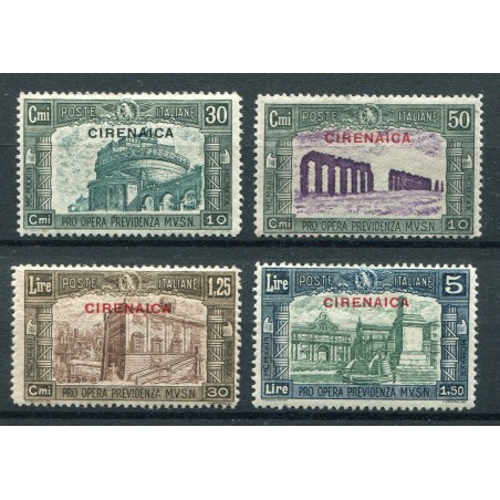 1930 Cirenaica Milizia III° emissone n.68/71 MH Cat. 400