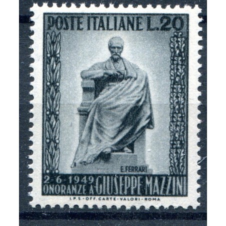 1949 ITALIA MONUMENTO A MAZZINI  N.604 MNH FOTO D'ESEMPIO LOTTO MULTIPLO E956