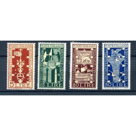 1949 ITALIA REPUBBLICA BIENNALE DI VENEZIA N.594/7  MNH I974