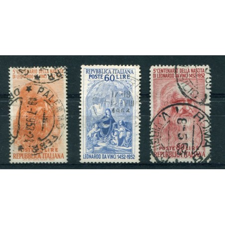 1952 ITALIA 5° CENTENARIO NASCITA LEONARDO DA VINCI USATO GNT842