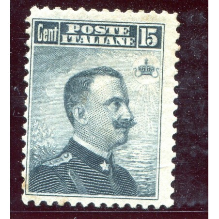 1906 ITALIA REGNO  VITT. EMANUELE C.15 GRIGIO NERO MH N.80 CAT.110 GNT981