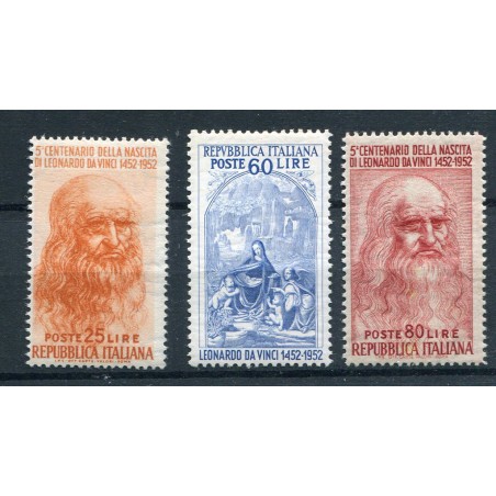 1952 Italia Leonardo Da Vinci n.686/88 cat. 35 mnh foto d'esempio