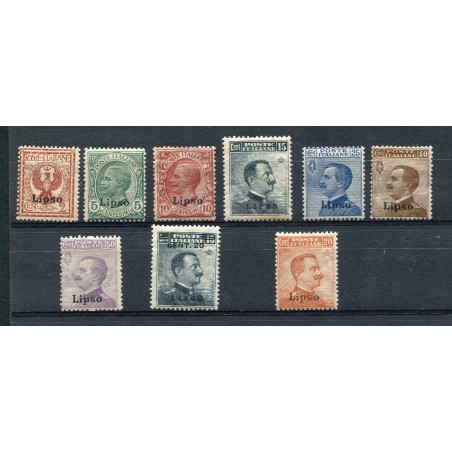 1912/22 Egeo Lipso sovrastampati n.1/8 + 11 mh cat. 108