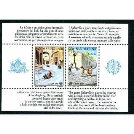 1989  San Marino BF. n. 43 "GIOCHI INFANTILI"  MNH