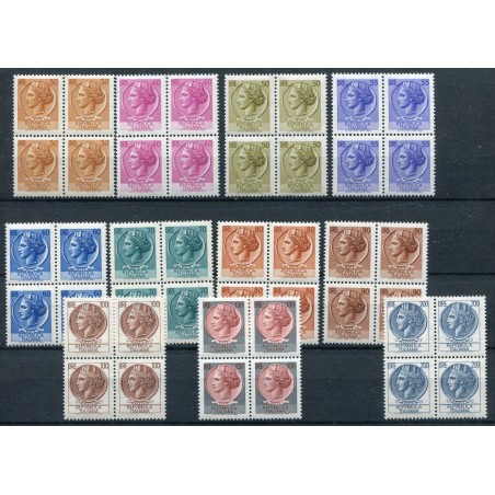 1968/69 Italia Siracusana Fluorescente in quartina Unif. n.1067/84 MNH