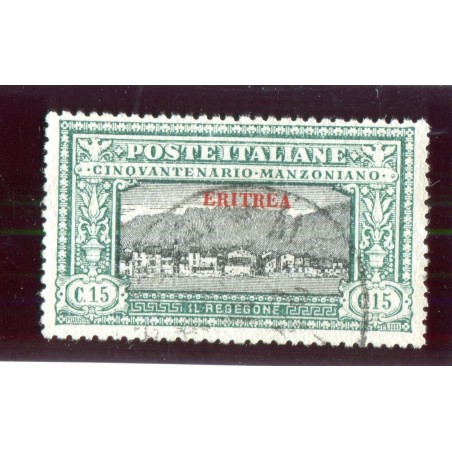 1924 Italia Eritrea Manzoni c.15 Cat.100   usato